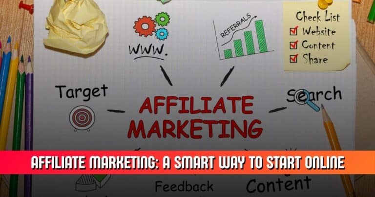 What is affiliate marketing explained with a simple beginner-friendly diagram showing affiliate links and commissions